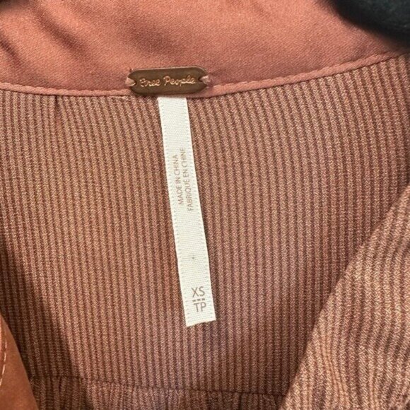 Free People XS Pebble Crepe Free Bird Top Terra Cotta Flowy Tunic Oversized - Picture 6 of 10